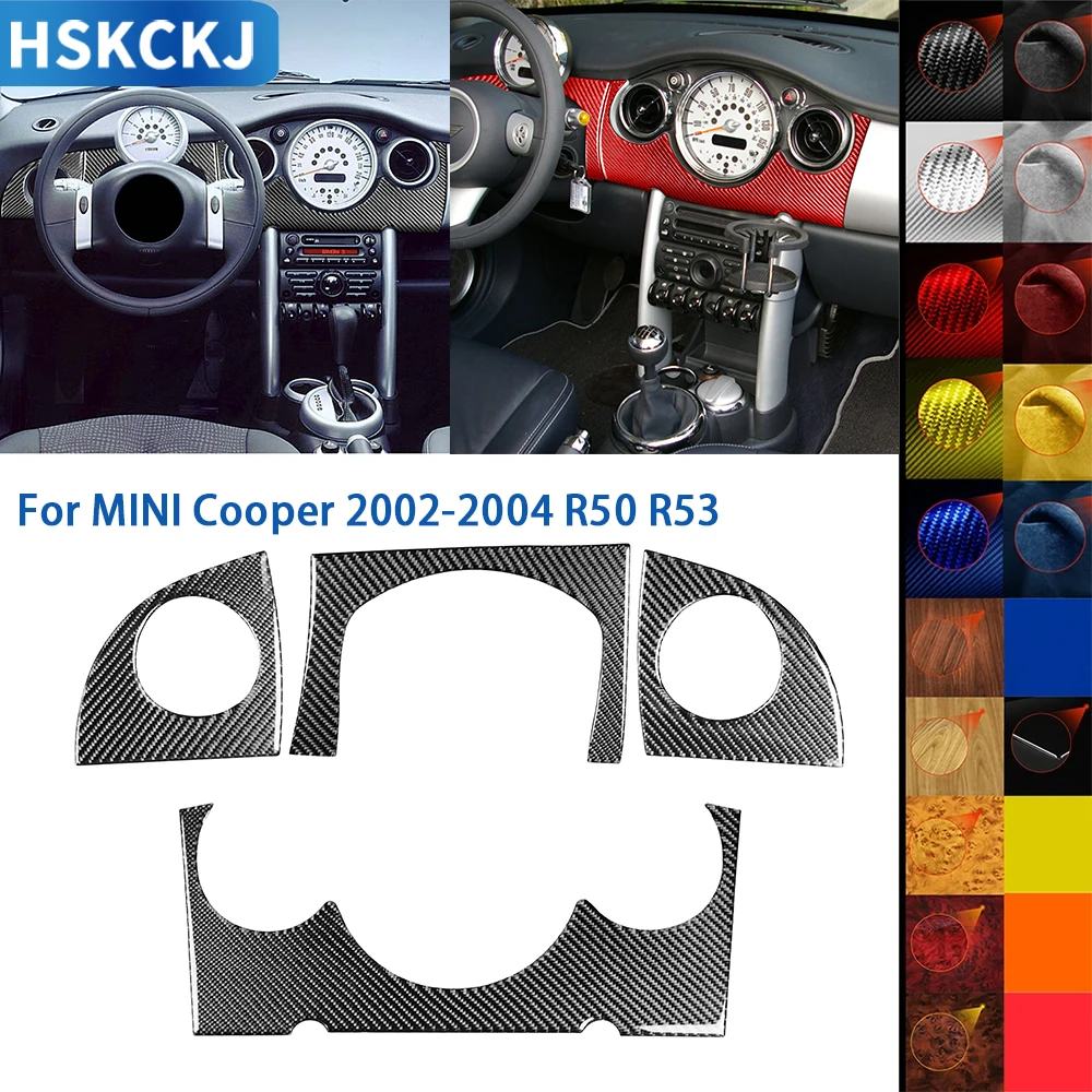 

For MINI Cooper 2002-2004 R50 R53 Accessories Carbon Fiber Car Interior Central Control Dashboard Panel Set Cover Trim Sticker