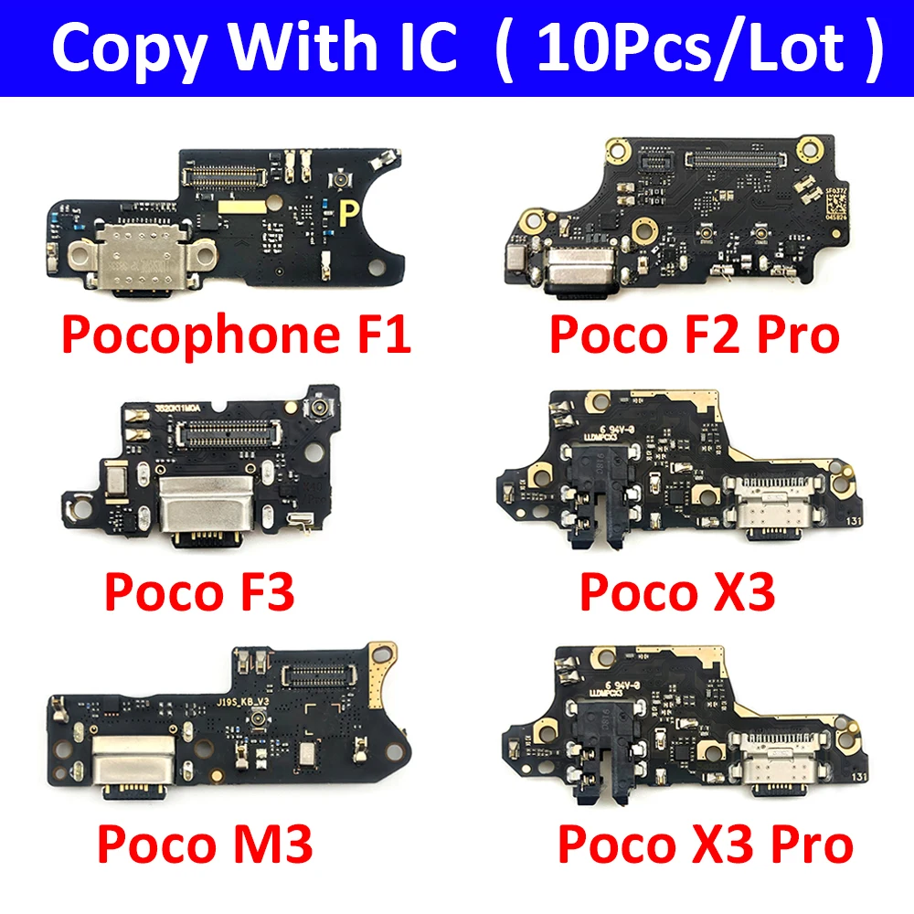 

10Pcs/lot, USB Charging Port Mic Microphone Dock Connector Board Flex Cable For Xiaomi Poco F2 Pro M3 F3 F1 X3 M4 X4 Pro 4G 5G
