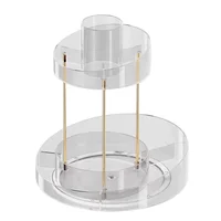 A82X-Rotating Makeup Organizer For Vanity Storage 2 Tier Bathroom Counter Cosmetic Skincare Perfume Countertop Holder 2