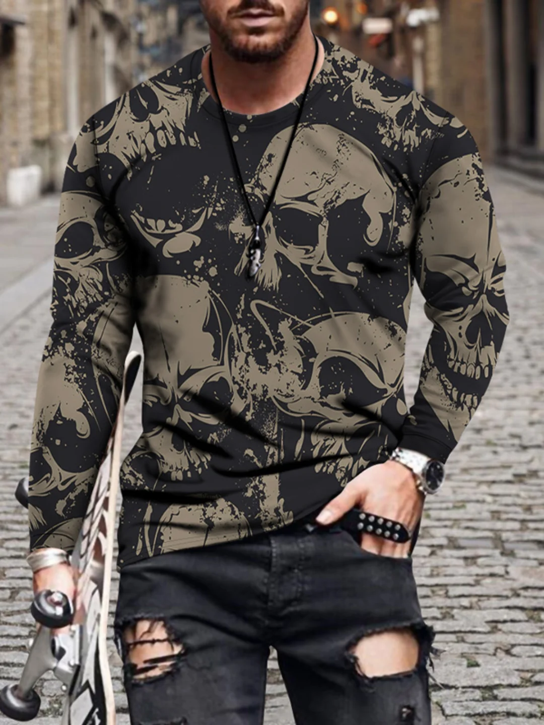 Men Embroidered 3D Floral Coats Casual Clubwear Outwear Jacket Sports Party Club