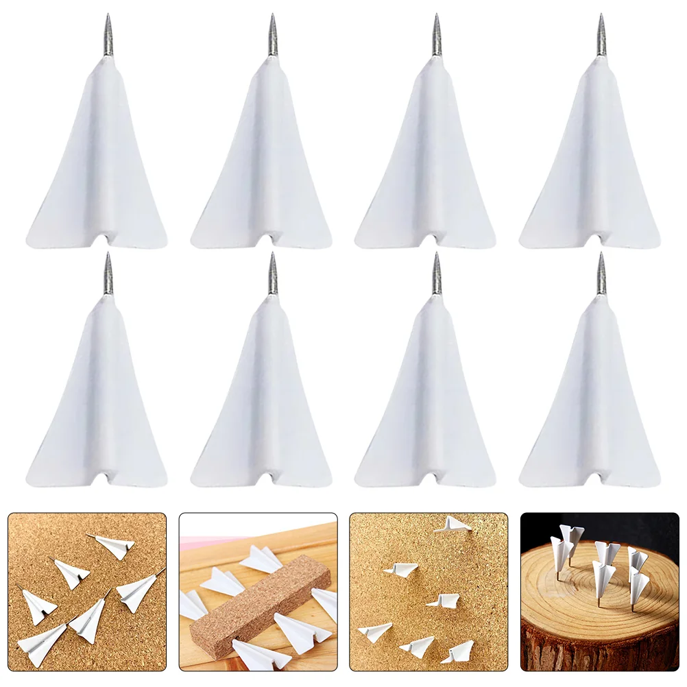 Airplane Aircraft Pushpin Thumb Tacks Delicate Pushpins Decorative Paper Daily Use Thumbtacks Map Accessories White 12 Pcs push pins