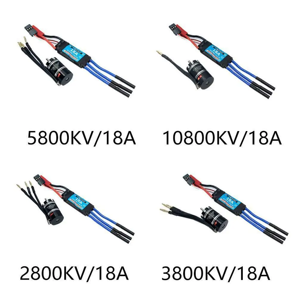 Upgrade 2800KV 3800KV 5800KV 10800KV 18A ESC Speed Controller +Brushless Motor For 1/24 1/26 1/28 1/32 RC Car