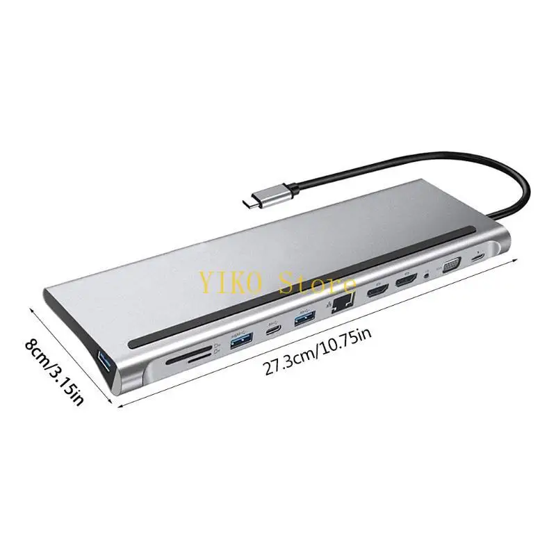 K32C Type-C 허브 도킹 스테이션 RJ45 기가비트 Lan PD 노트북 도킹 스테이션용 듀얼