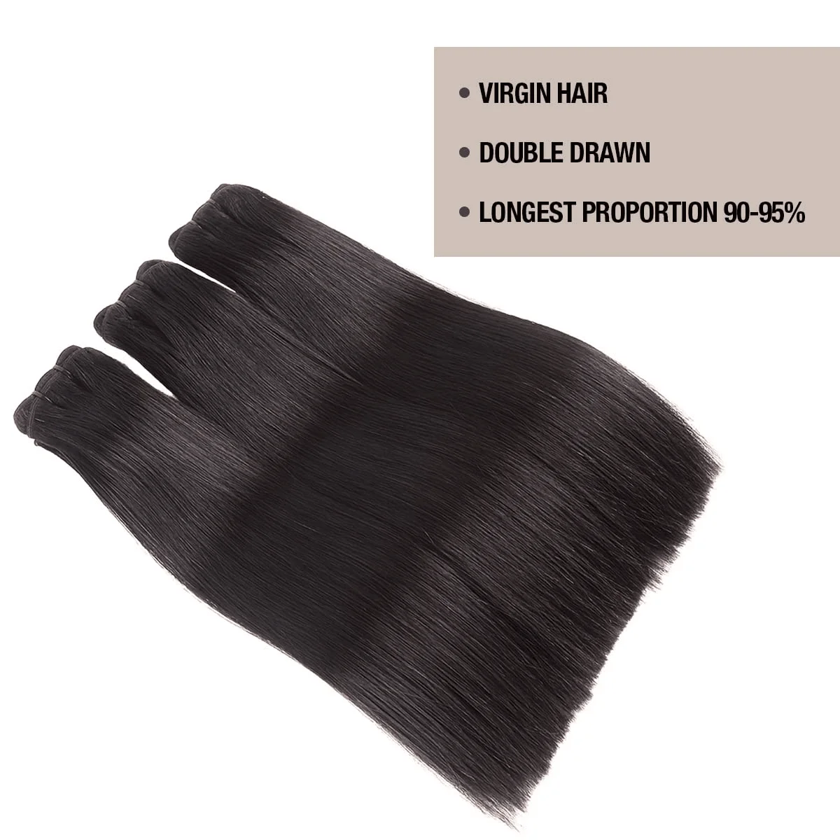 Double Drawn Human Hair Bone Straight High-End 100% 12A Grade Brazilian Virgin Human Weave Bundles Hair Extenstions For Women