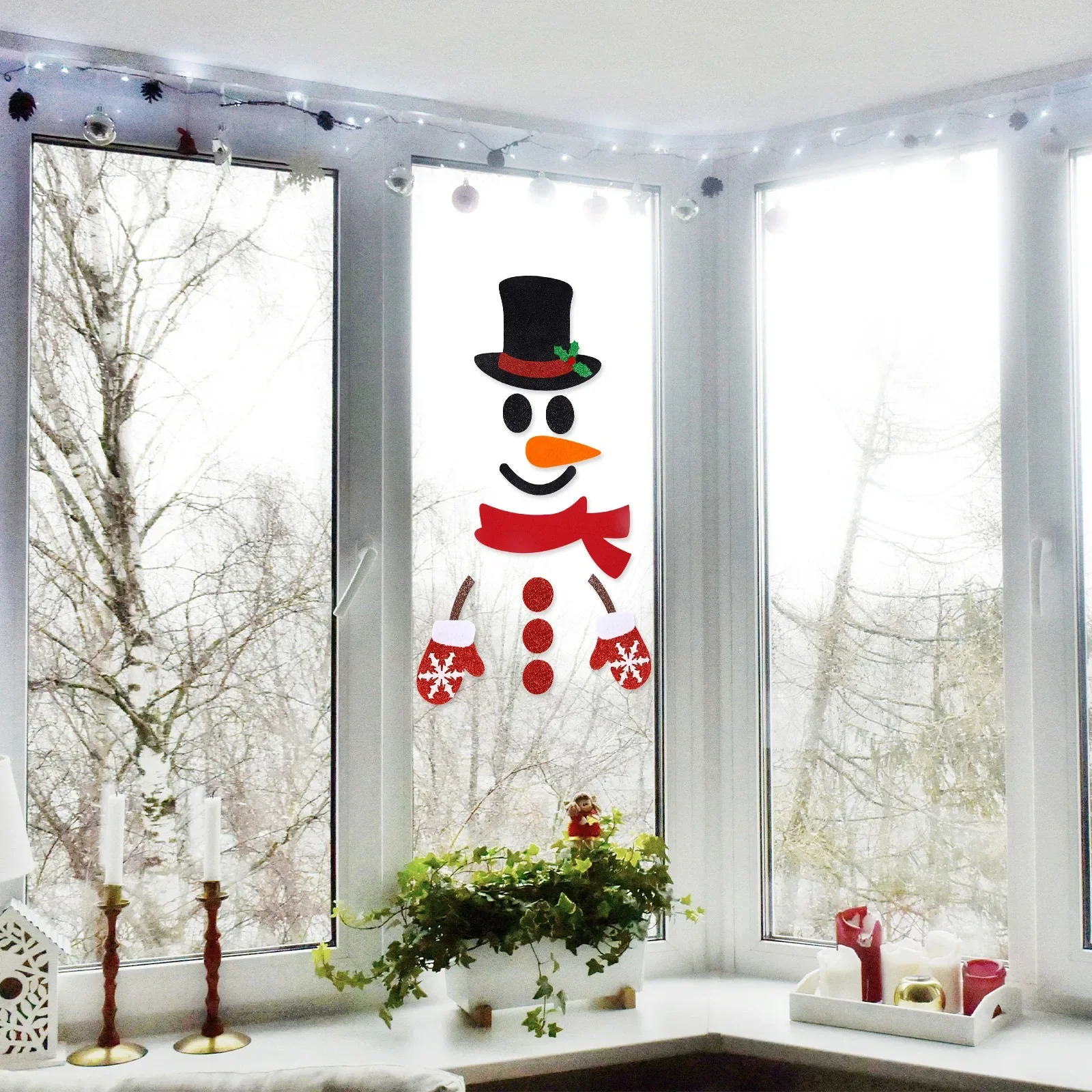 

Christmas Door Window Stickers Snowman Door Wall Sticker Santa Claus Elk Wall Sticker Christmas Home Navidad Decoration