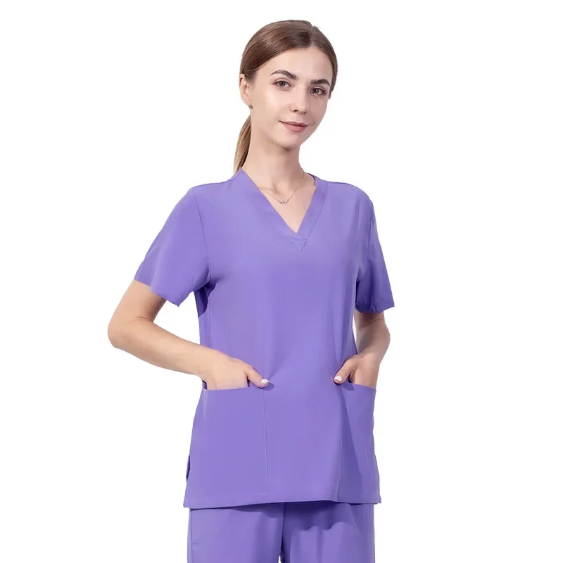 Nurse Uniform Suits Beauty hospital top female operating room hand washing clothes Elastic doctor work uniform short-sleeved nurse clothing