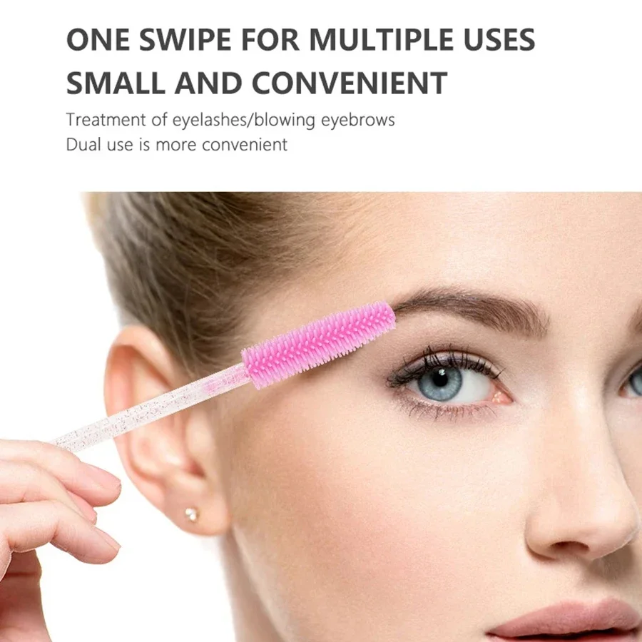 50 pcs Silicone Crystal Mascara Wands Applicator Disposable Eyelash Brushes Comb For Women Makeup Spoolie Brush Beauty Tools