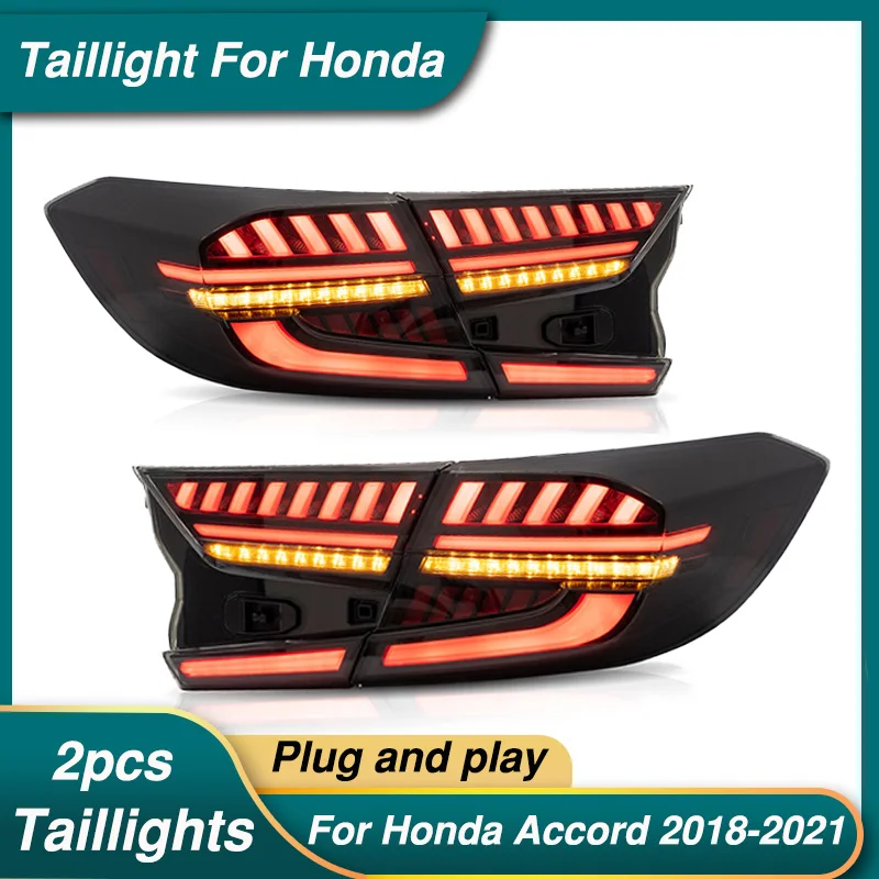 

LED Tail Lights Assembly For Honda Accord 10th Gen 2018 2019 2020 2021 Sequential Indicator Rear Lamps With Start Up Animation