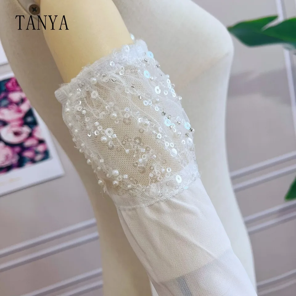 Vert FEMME Robe Tissée À Manches Longues Très Court Mousseline De Soie