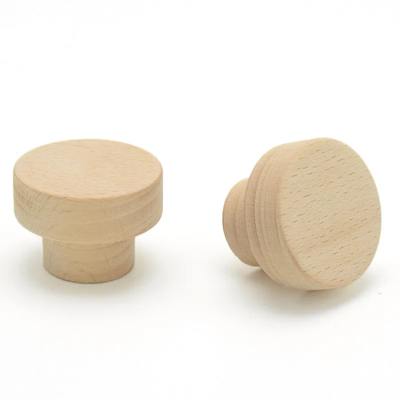 Natural Wood Hook Clothes Hanger Wall Mounted  Round Decorative Key Holder Door Handle Bathroom Accessories Decorative Hooks 2