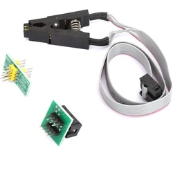 Enhanced IC Test Clip Socket Adapter with Cable for Flash Chip Programming (1 set)