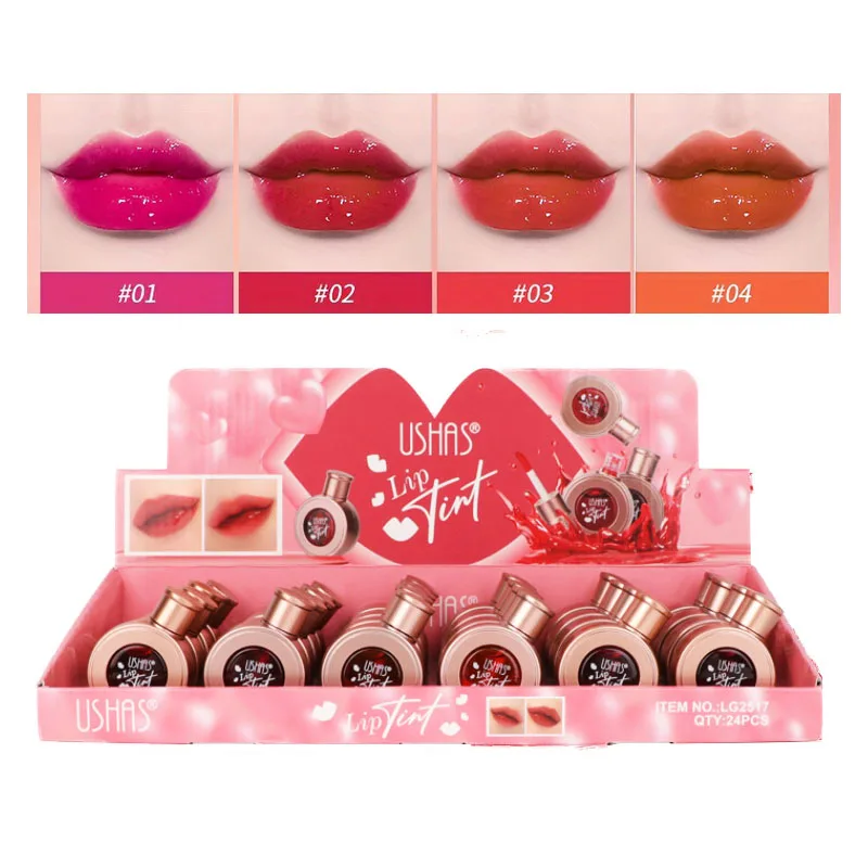 4 Colors Fruity Water Lip Tint Set Highly Pigmented Lip Gloss Waterproof Non-Sticky Longlasting Women Lips Cosmetics Bulk_voghion.com
