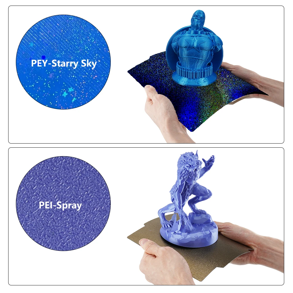 Holographic Pey Sheet For Bambu Lab Build Plate PET Bambulab PEI Texture 257x257mm PEO Sheet For P1S P1P Bamboo Heated Bed