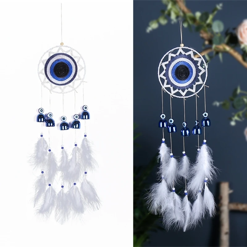 

Blue Eye Feather Dreamcatchers Handwoven Wall Dream Catchers Car Pendant Decor Drop Shipping