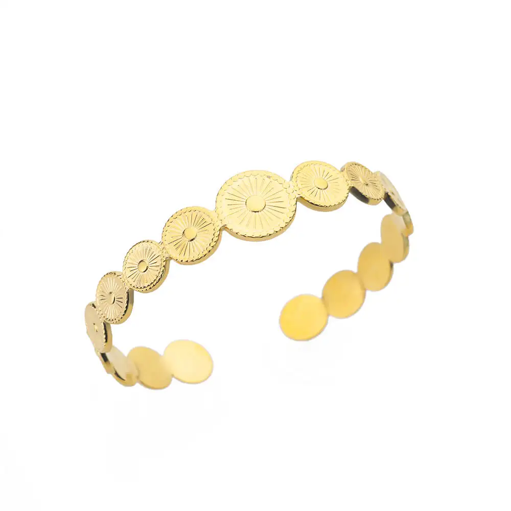 Gold-Plated Luxury Multi-Layer Stainless Steel Bangle Bracelet