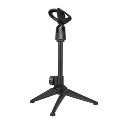 Adjustable Desktop Microphone Stand with Weighted Base and Shockproof Design (Tripod for mic)