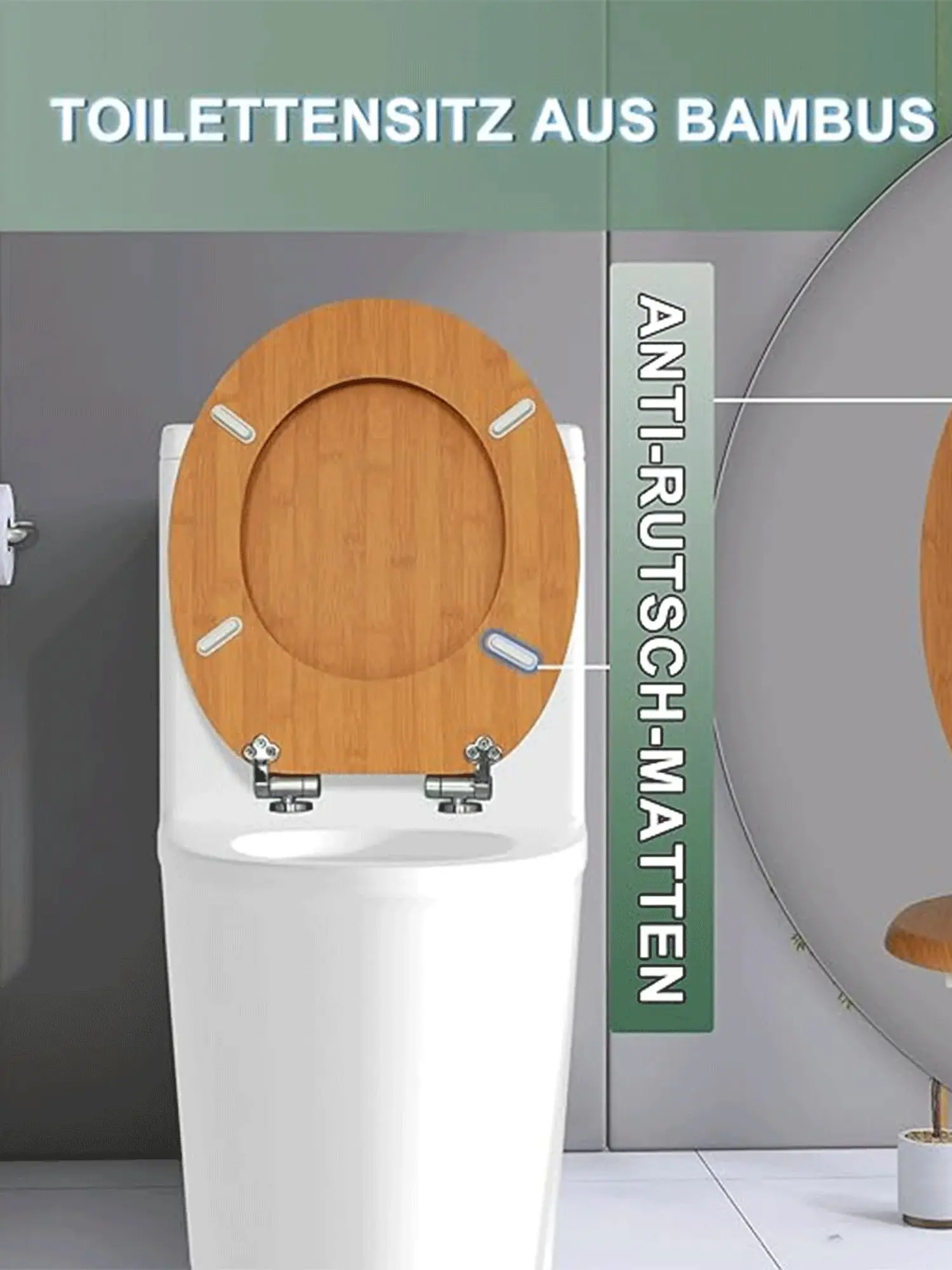 Sainos WC-Sitz mit absenkautomatik Toilettendeckel mit Soft-Close, Toilettensitz mit. Toilettensitz für Badezimmerteile – Detail 3