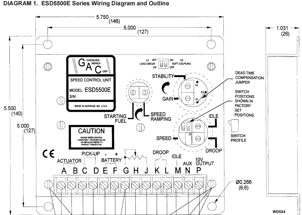 Description Picture 3 of itemESD5500E Diesel Generator Engine Speed Controller Module Electric Governor Speed Control Unit ESD 5500E