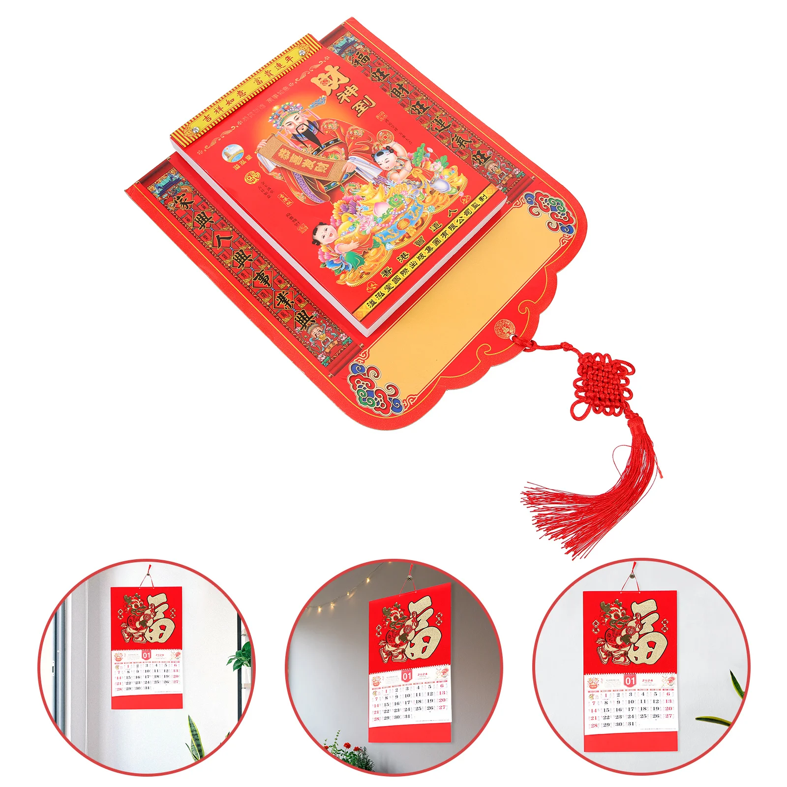 

2024 Chinese Traditional Calendar Tearable Year The Dragon Calendar Fu Character Lunar New Year Calendar Fengshui Wall