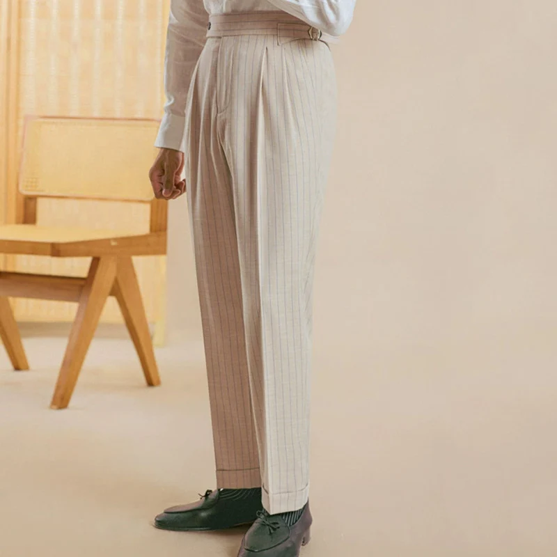 British Style Stripe Office Trousers Men Pant Trend Brand Fashion Casual Pant Pantalon De Vestir Hombre Trousers Pant For Man 4
