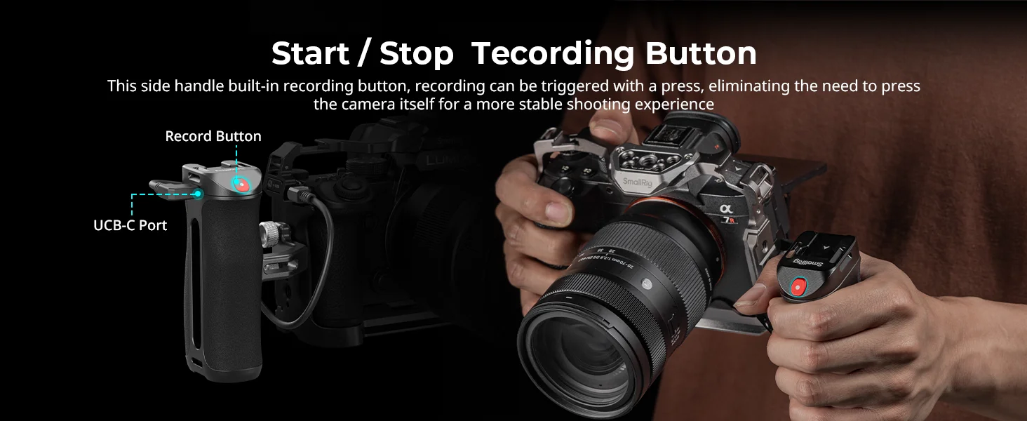 Side Handle with Rec Trigger for Sony A7R V/A7R III /A7 IV/A7S III/FX3 /FX30/A66