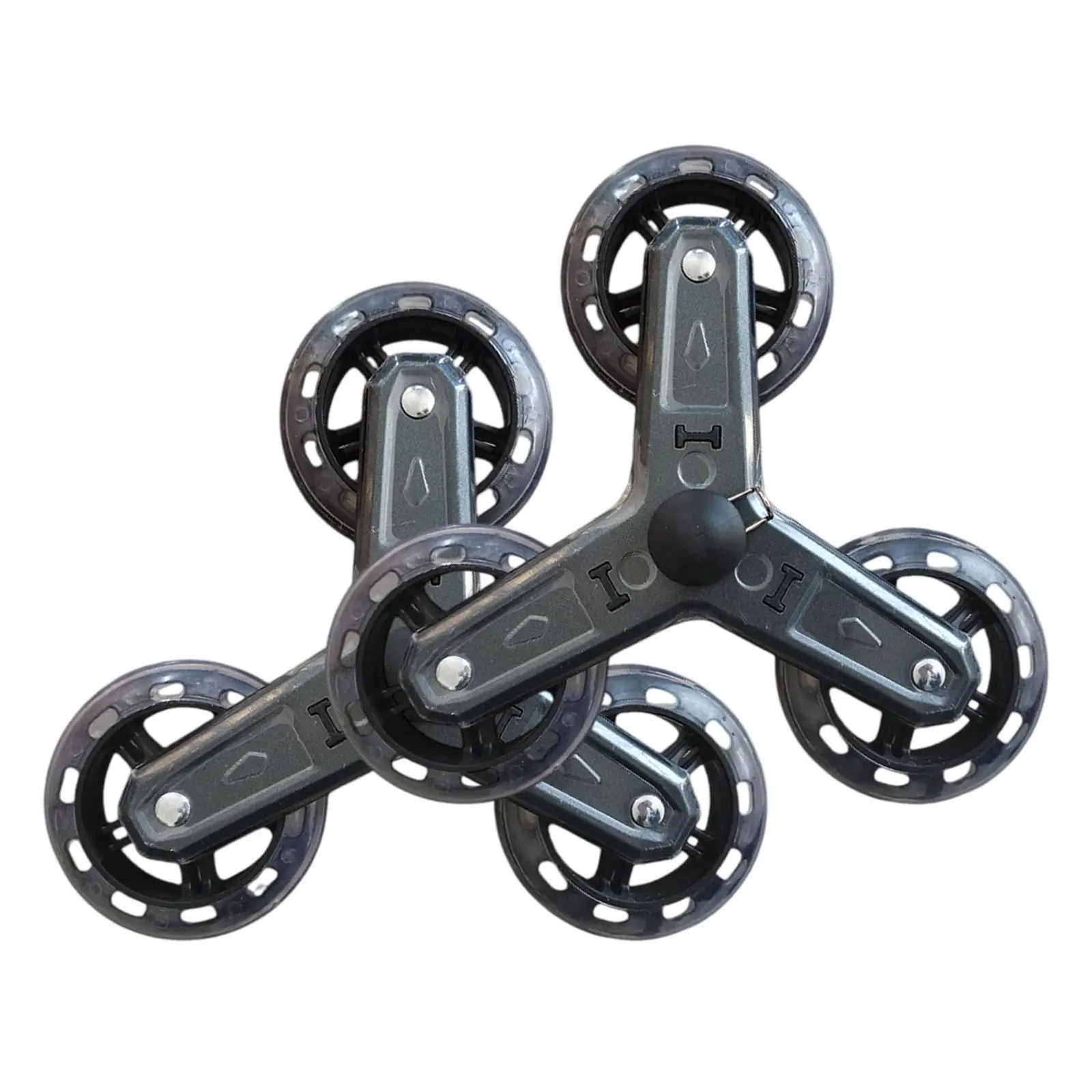 2 Pieces Shopping Cart Trolley Wheels Accessory Black Repair Parts Portable Simple Installation Replacement Stair Climber Wheels