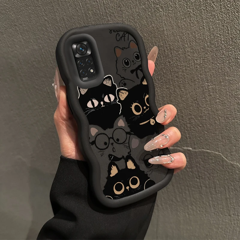 Hinweis 11 Sechs Katzen Wellenförmige Silikon Handyhülle für Redmi Hinweis 11 11S 11EPro 11ProPlus 11Pro 11SE 10X 10S 10Pro 10 9Pro Abdeckung