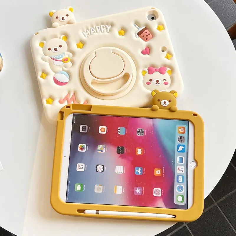 Children's 3D Bear Tablet Case with Pen Slot