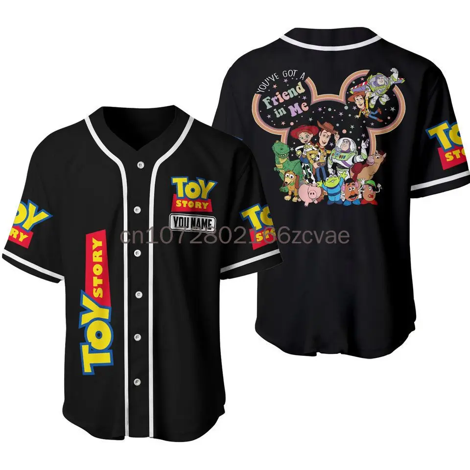 Summer New Toy Story Jessie Baseball Jersey 3D Stampato Casual Fashion Button Street Custom Baseball Jersey