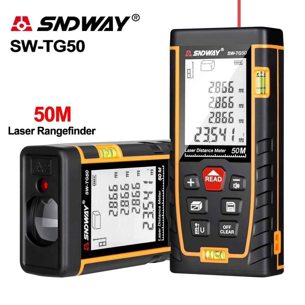 

SNDWAY Laser Range Finder Laser Rangefinder Laser Distance Meter Digital Measuring Device Tool Electronic Tape Laser Trena TG MT