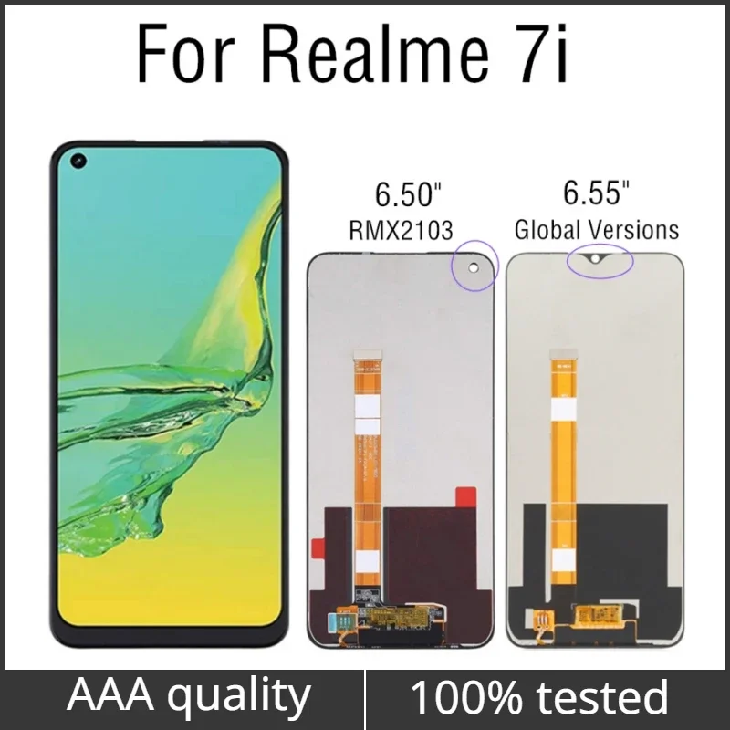 

6.5" For Realme 7i 4G RMX2103 LCD Display Screen Touch Digitizer Replacement For Realme 7i Global Helio G85 RMX2193 LCD