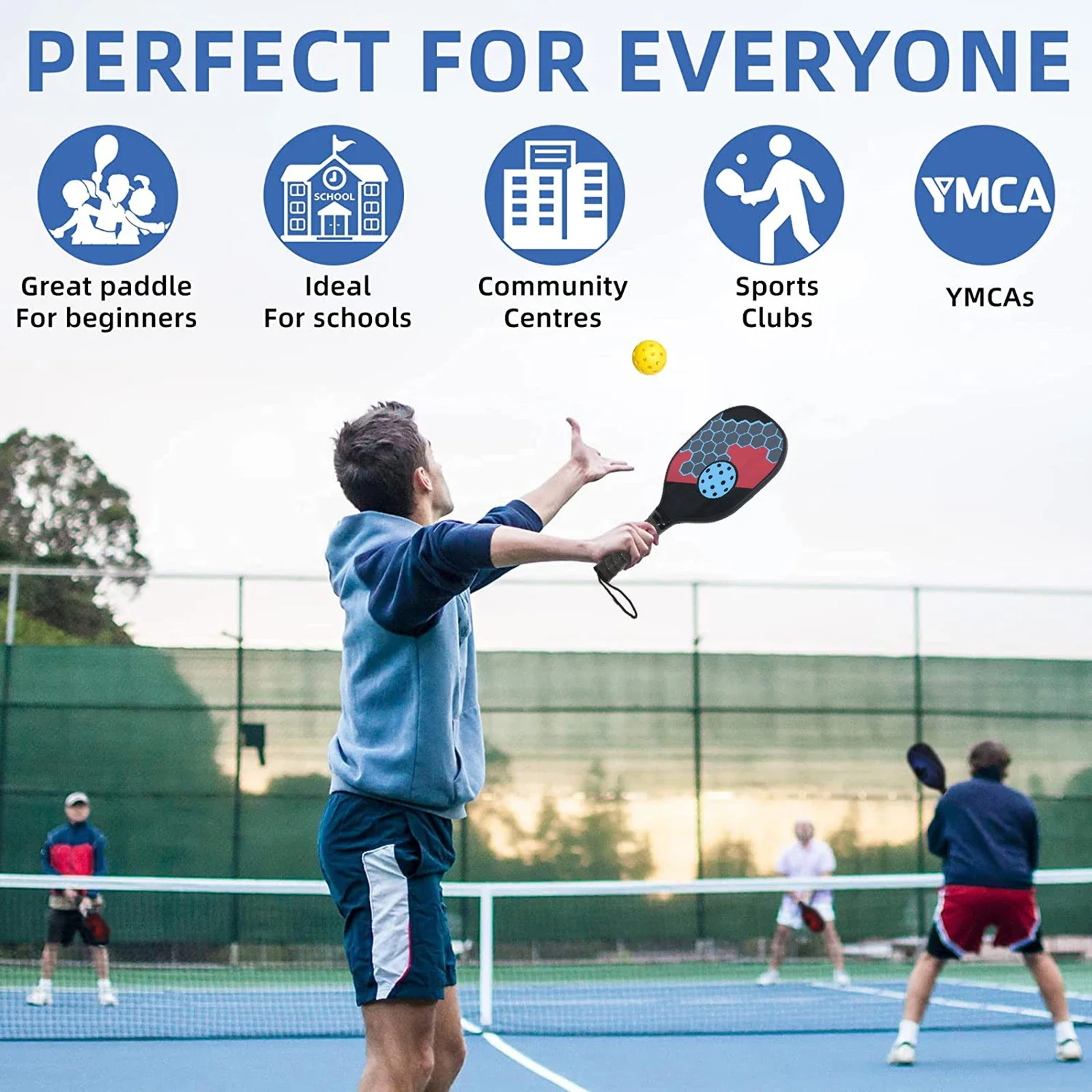 Wooden Pick Racquet Beach Racquet Set with Ball Outdoor Sports and Fitness Equipment Set Combination