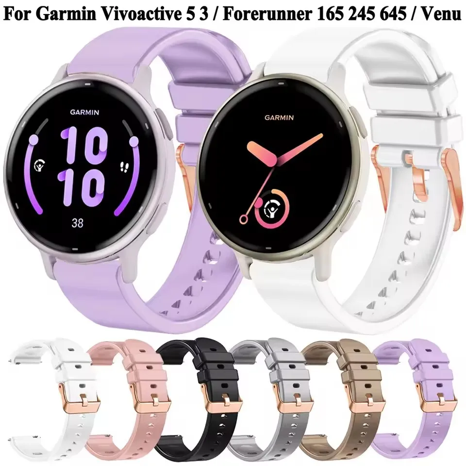 Silicone Watch Strap Bracelet, 20mm Adjustable Wristband