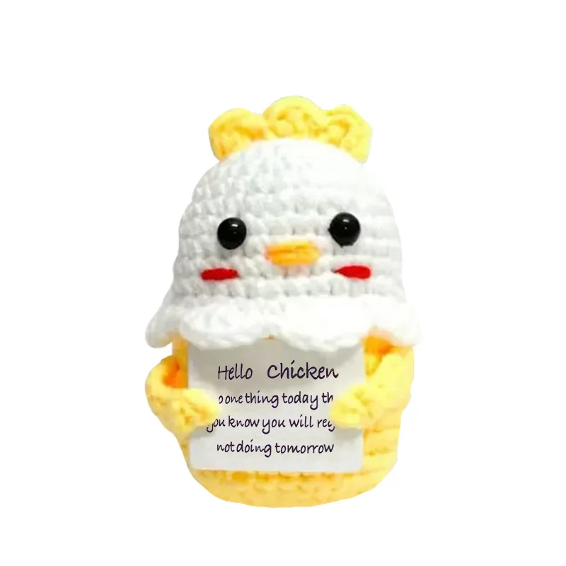Kreative gehäkelte Tierpuppe, niedliche emotionale Unterstützung, Strickpuppe, Freunde, Geschenk – Detail 16