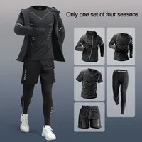 3-7Pcs Men's Ice Fiber Quick-Dry Running Fitness Full Set/Suit Tracksuit For Marathon, Training Cycling，Jogging,Gym， sweatpants - Image 2