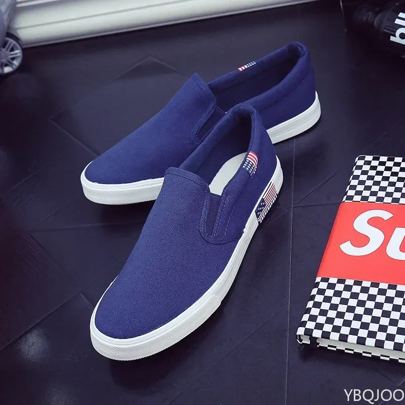 Men Casual Shoes Canvas Luxury  Mens Loafers Breathable Slip on FlatsMale Vulcanized Shoes White Driving Shoes Plus Size 47 4