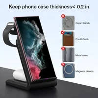 VIKEFON  3 in 1 Wireless Charger Stand for iPhone 16 15 14 13 Samsung Galaxy S23 Apple Watch Airpods Pro Fast Charging Station - Image 5