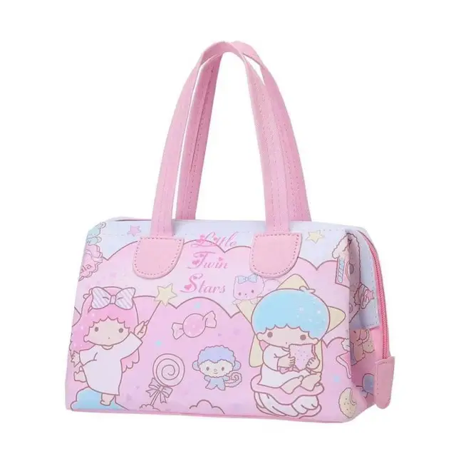 24CM Sanrios kawaii mymelody Kitty cat LittleTwinStarsPU handbag bento bag cartoon cute eco bag messenger bag 5