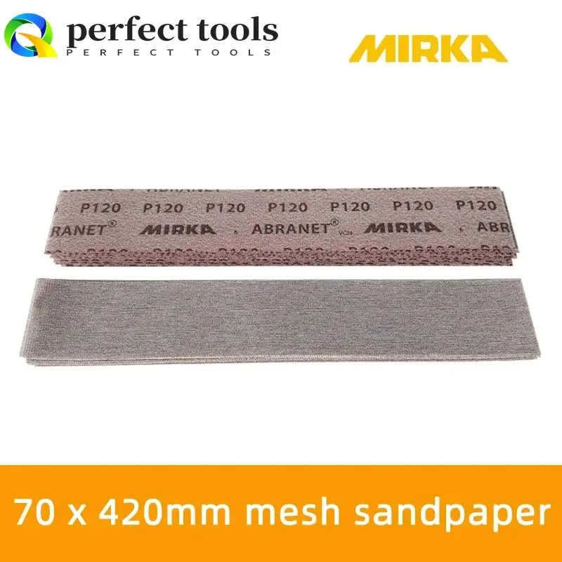 핀란드 Mirka 직사각형 메쉬 사포 70×420mm 손으로 밀어 올려진 플레이트 건식 연마 종이 자동차 퍼티 연삭 및 연마