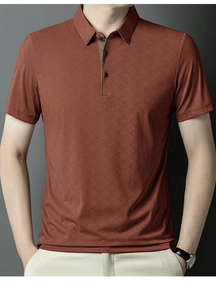 polo shirt men high quality summer new Ice silk Men's Short-sleeved polo shirt stripes business casual mens polo shirt 6XL 6748 21 S8088dcef99a149628a5aa6dfcc59e58bc