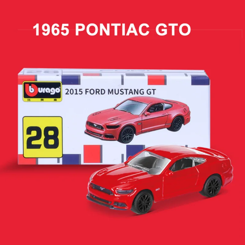 

Миниатюрная модель автомобиля Bburago 1:64, модель 1965 PONTIAC GTO, литые машины, копия коллекционной игрушки, подарок для мальчика