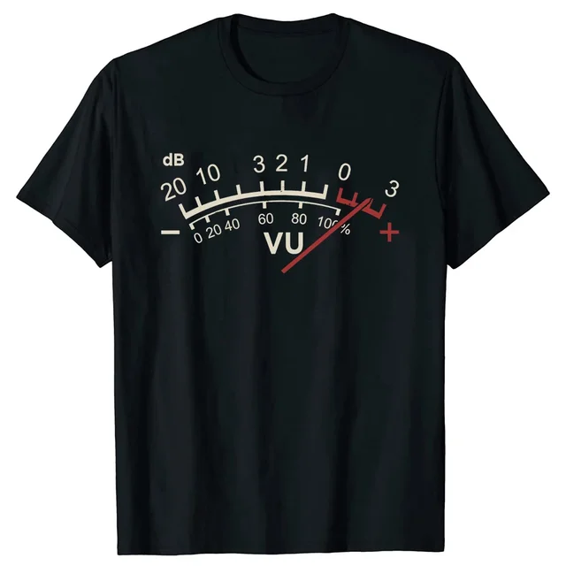 VU Meter Sound Engineer DJ Analog Audio Lover Design T-Shirt Camicie Tshirt per uomo Geek T Shirt Estate Cotone_voghion.com