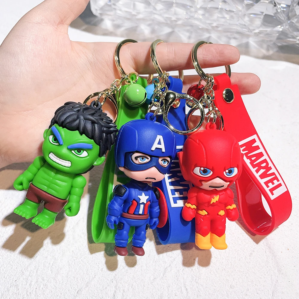 

Marvel Movie The Avengers Collection PVC Figurine Model Keychain Superhero Iron Man Deadpool Hulk Keyring for Child Toy Gift
