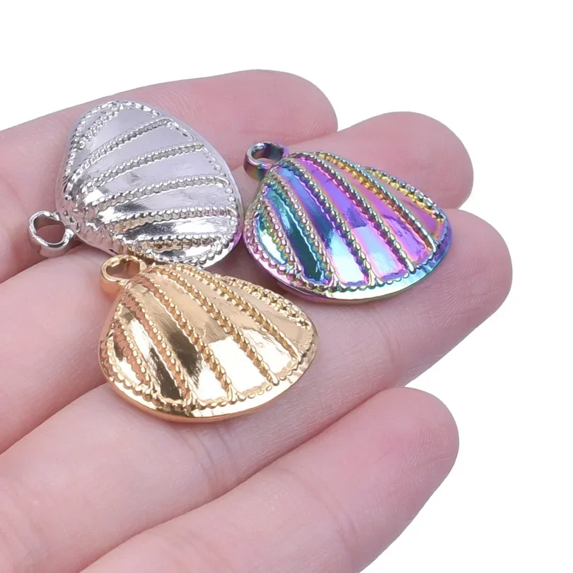 

WZNB 4Pcs Shell Charms Ocean Animal Stainless Steel Pendant for Jewelry Making Diy Earring Necklace Supplies Accessories