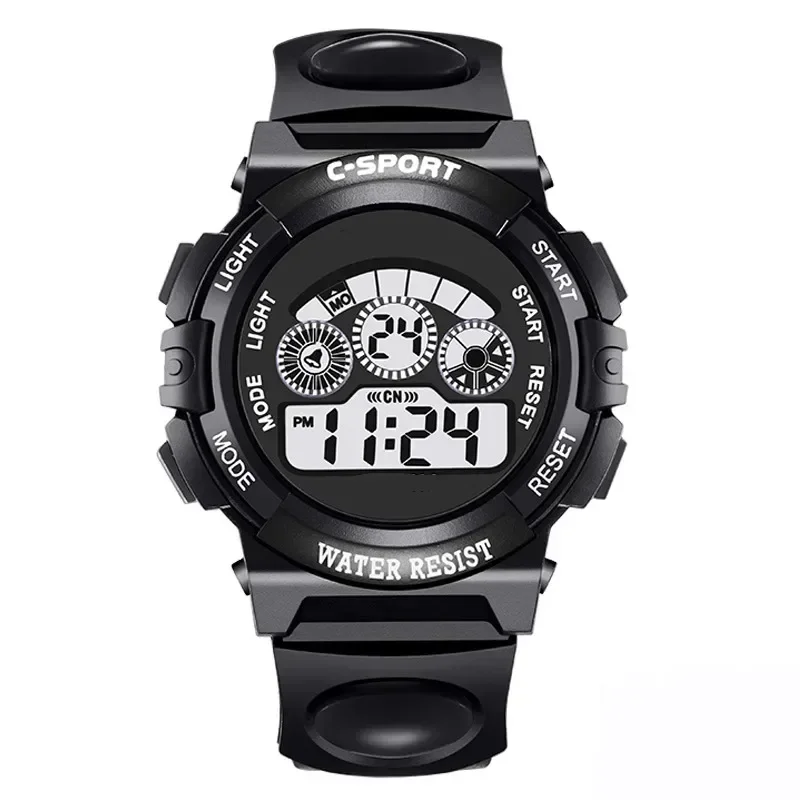 Children's Waterproof Multi-Functional Sports Watch with Nightlight and Colorful Big Screen