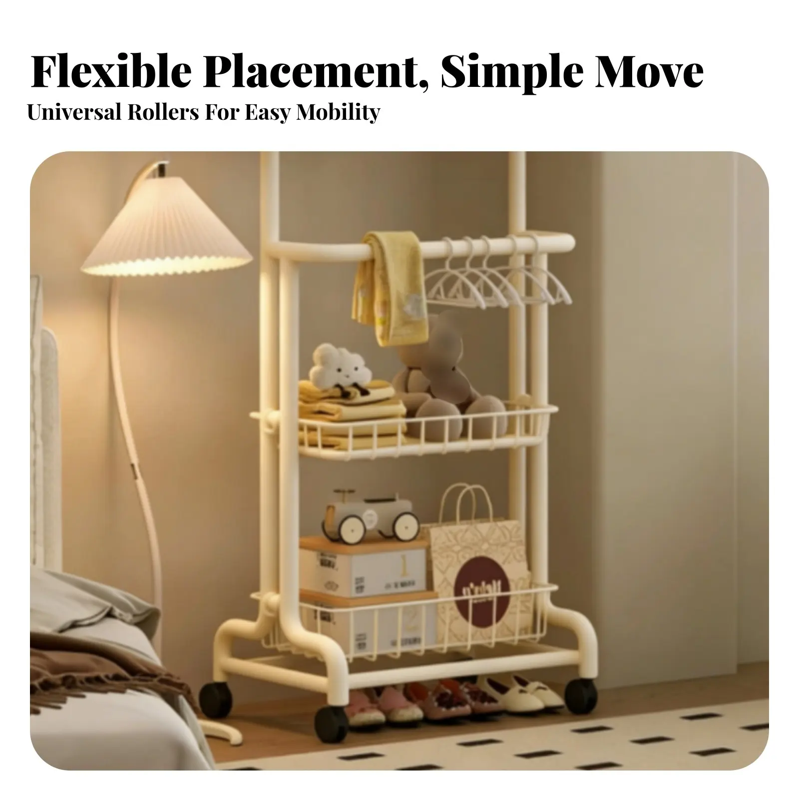 어린이용 이동식 옷걸이 어린이에게 적합한 높이 용 드레스업 스테이션 대용량 ..