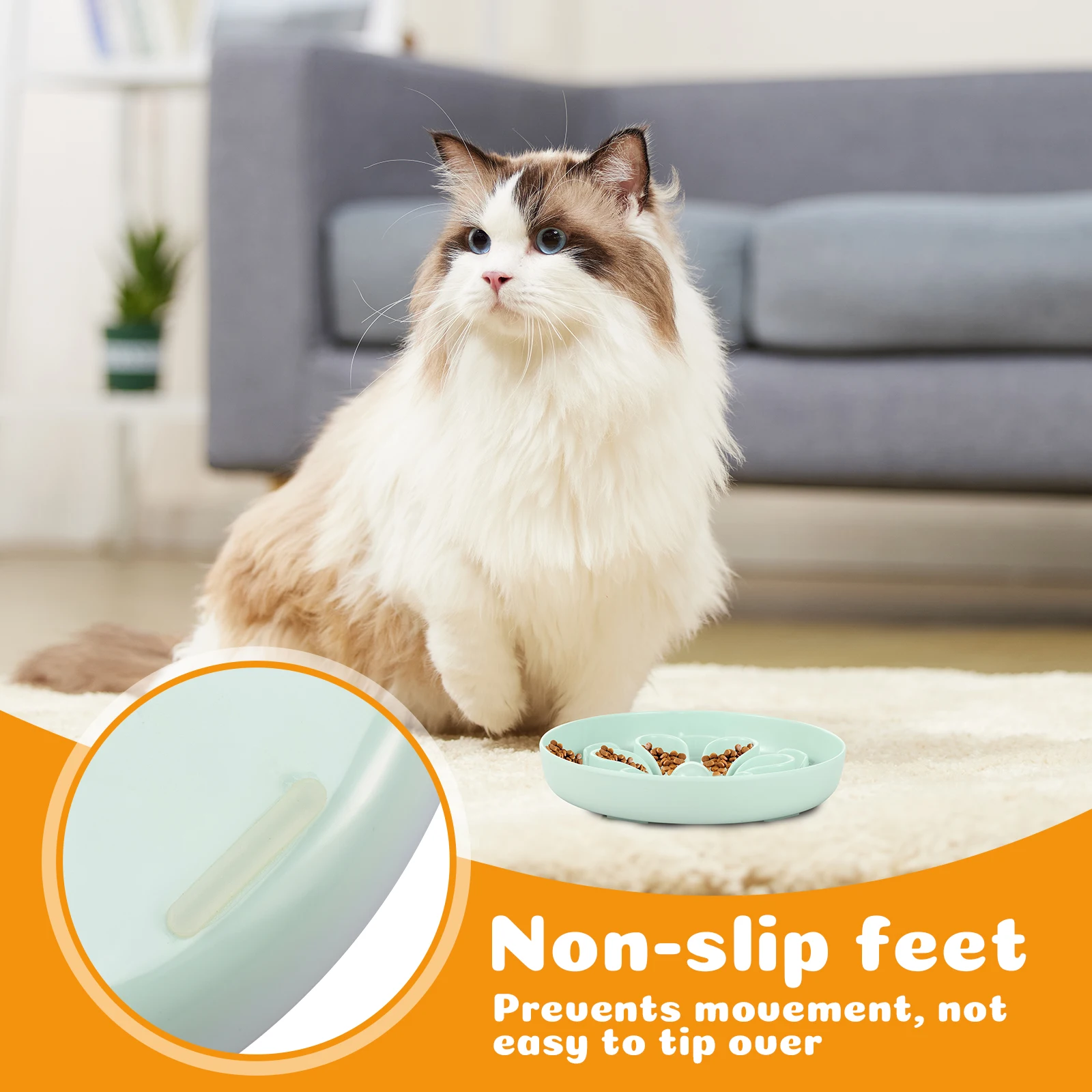 Slow Feeder Pet Bowl Flower Style Cat Dog Food Bowl With Anti Slip Bottom Round Anti-choking Cat Eating Dish Home Pet Supplies