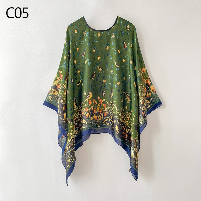 110*110cm Fashion Scarves WomenPullover scarf Shawl Print Silk Satin Hijab Female Bandana Luxury Brand Square Ladies bandanna fo