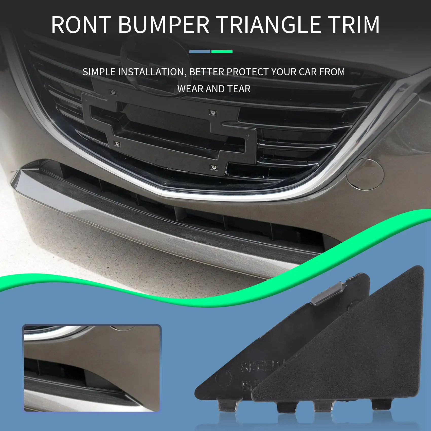Car Lock Cap Cover Car Front Bumper Triangle Trim Cover Cap for Mazda 3 Axela 2014- BHN1-50-101 BHN1-50-102