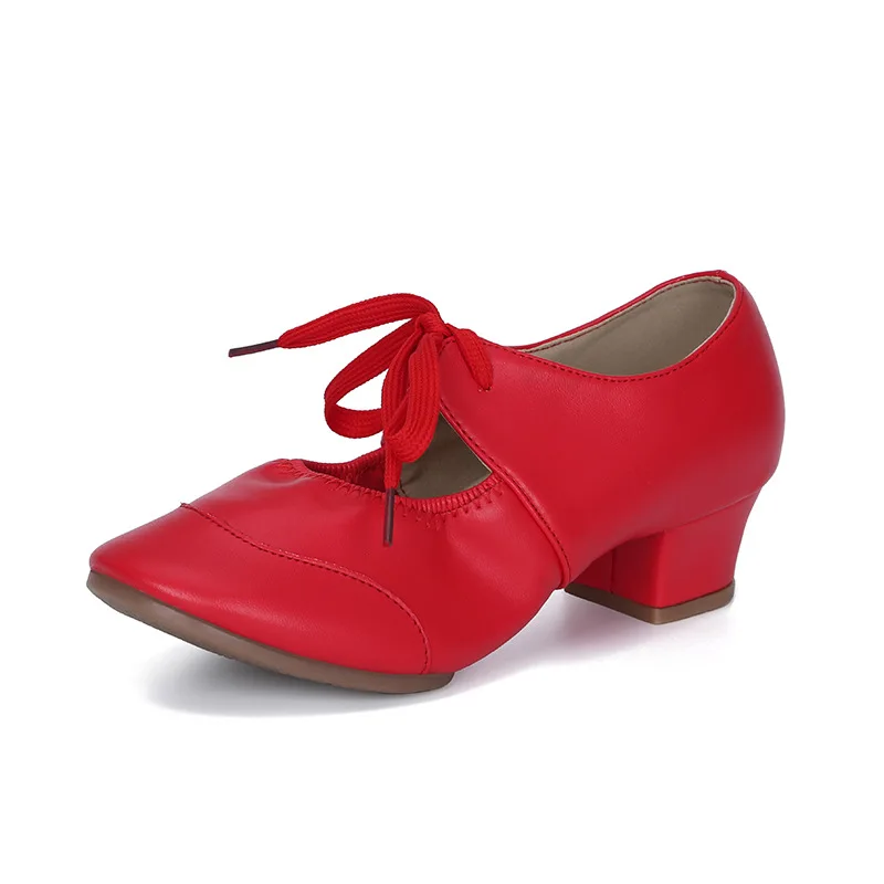 New Women Latin Dance Shoes Square-heel Ballroom Dancing Shoes Soft Sole Outdoor Ladies Jazz Character Dance Sneakers Size 34-42